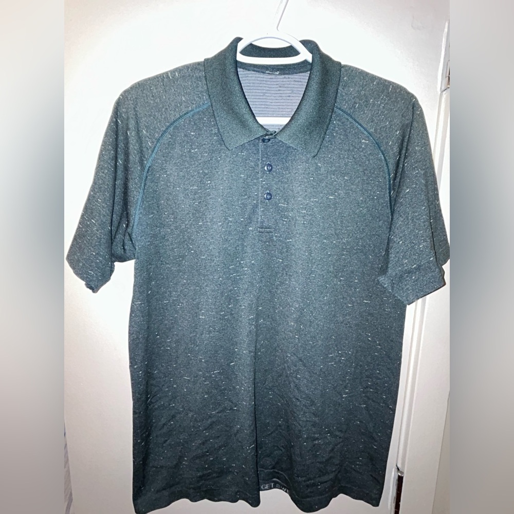 Lululemon Heathered Dark Green Large Polo Shirt
